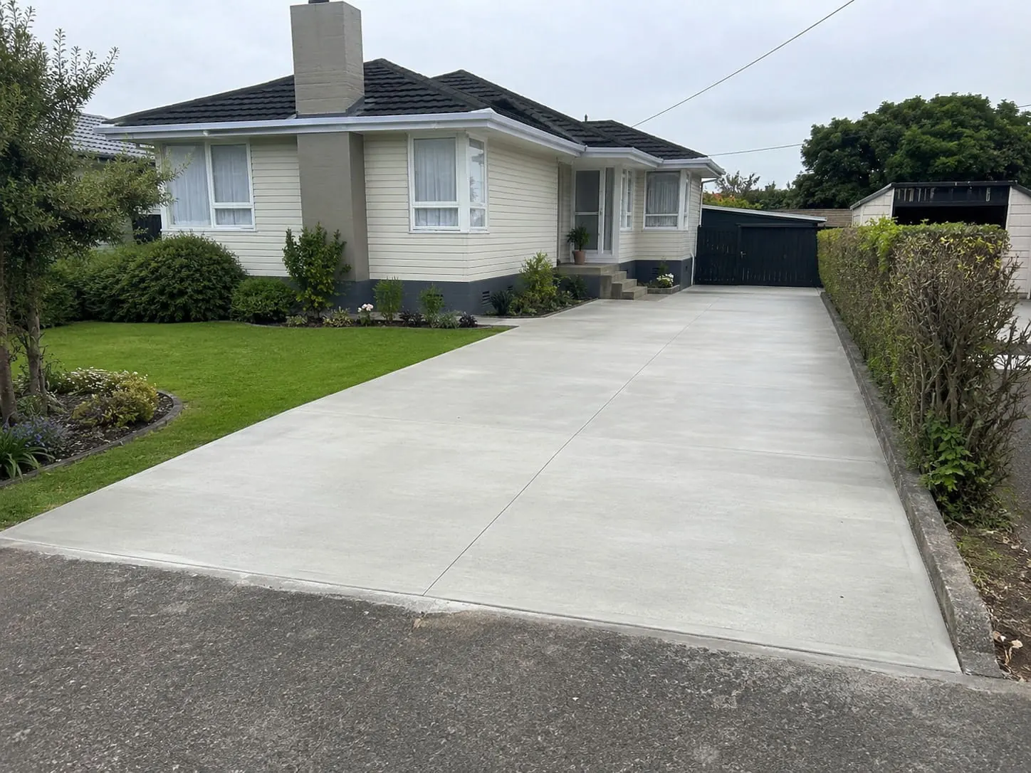 Concrete driveway installation in progress in Auckland