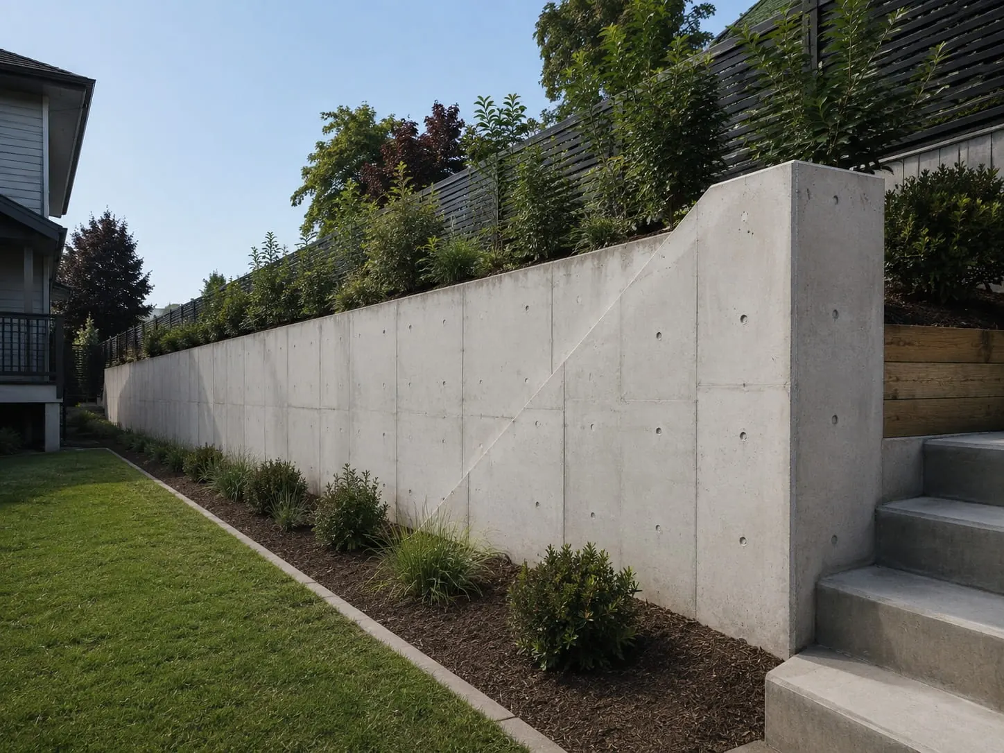 Auckland retaining wall contractors on a completed residential project