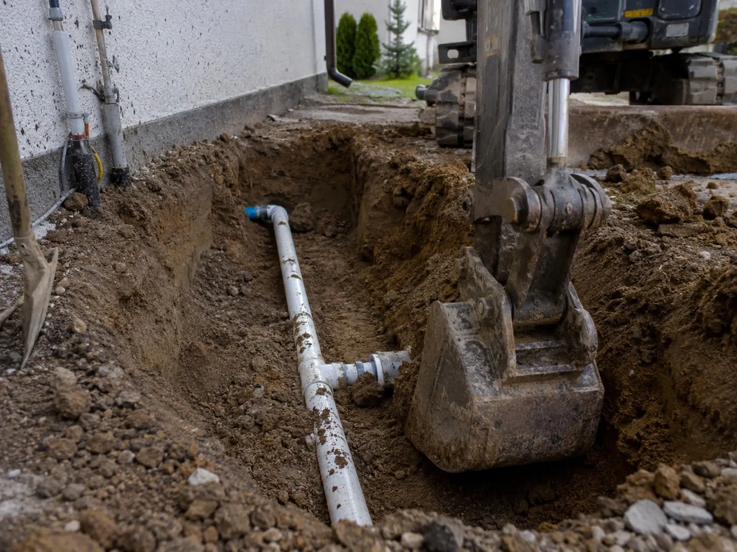 Trenching and excavation works on an Auckland section