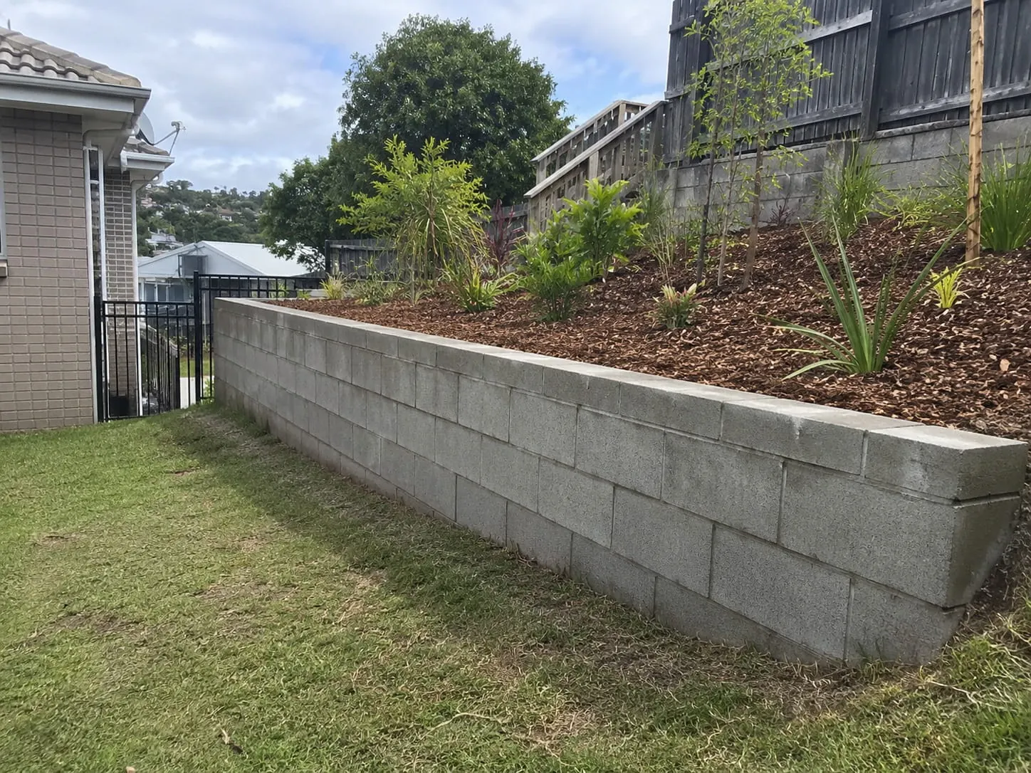 Retaining wall built on an Auckland residential property