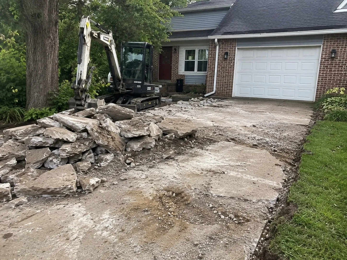 Old concrete being broken out and removed in Auckland