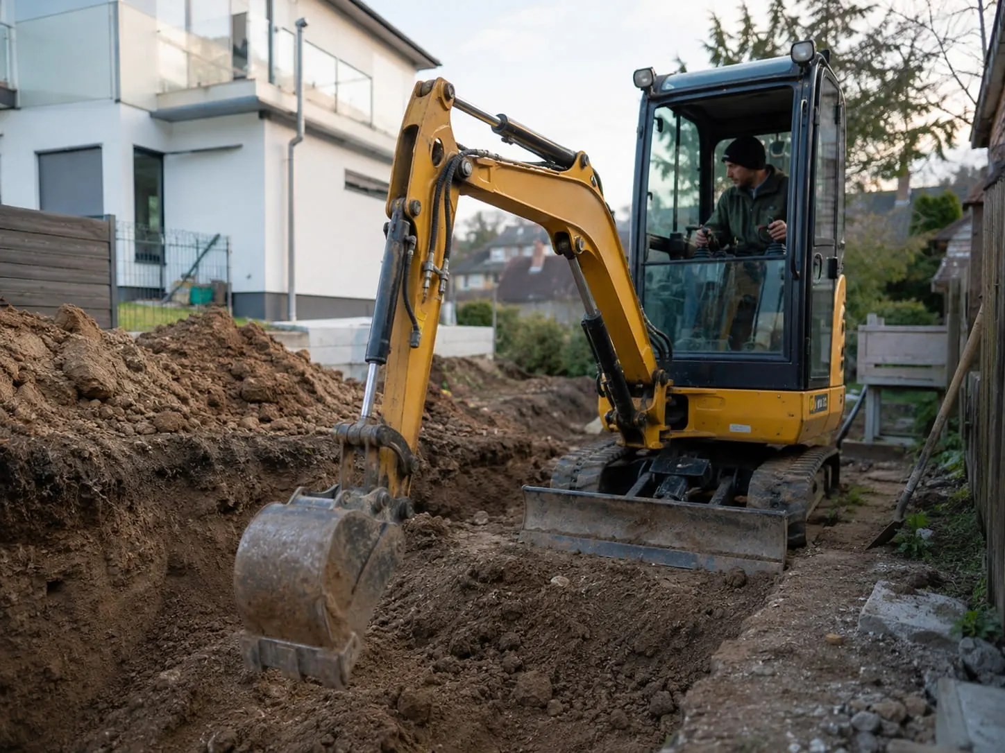 Digger hire in Auckland for residential earthworks