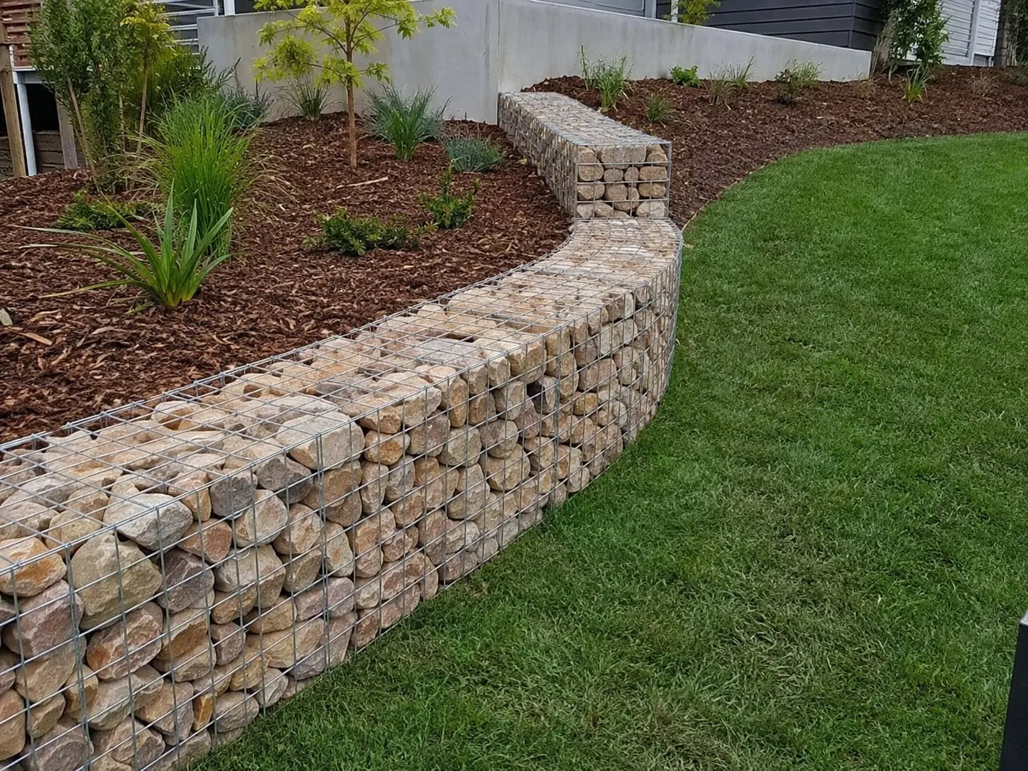 Retaining wall and earthworks on a Silverdale section, Hibiscus Coast