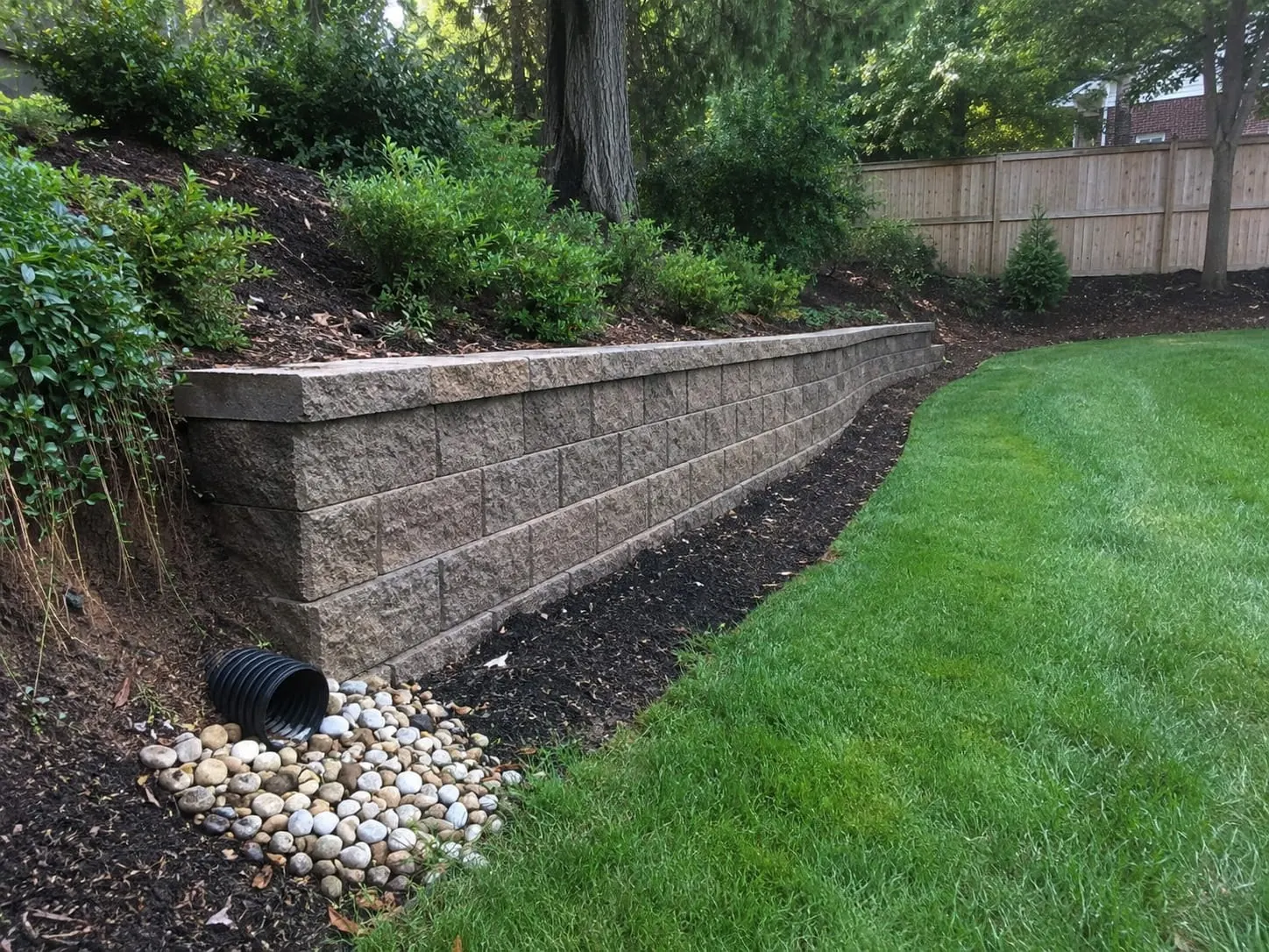 Retaining wall drainage contractors working on an Auckland site