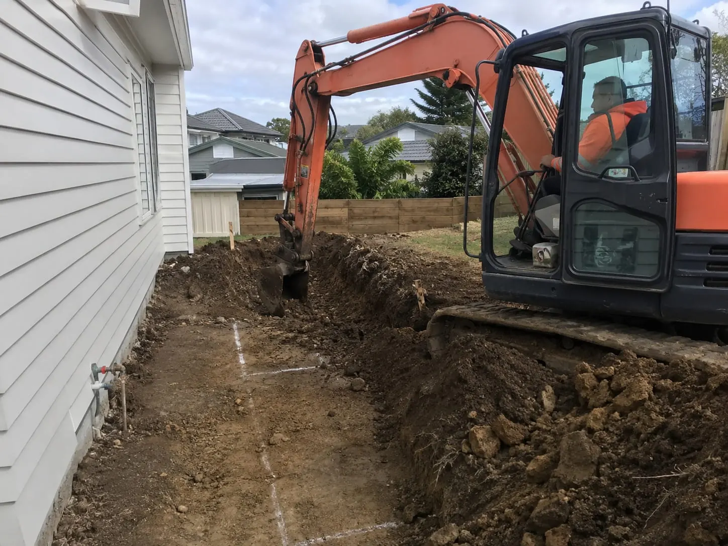 Site excavation in progress on a New Zealand property
